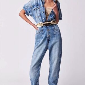 Women's Light Blue Denim Jumpsuit
